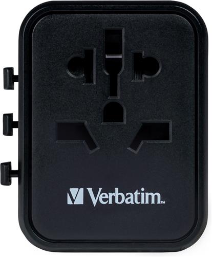 Verbatim 49543 Reisstekker Universal Travel Adapter UTA-01 with 2xUSB Charger