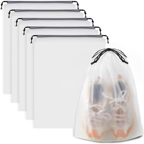 Schoenenzak - Doorzichtige Schoenentas - Schoenenzak - Opbergtas - waterdichte reistassen - met trekkoord - reisbenodigdheden - 40 x 30 cm - 5 stuks