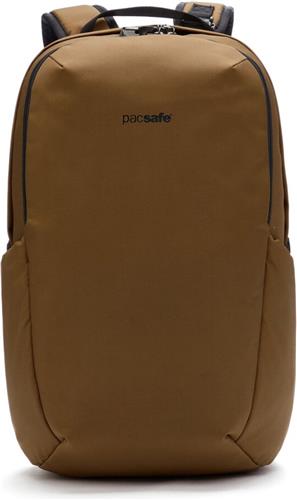Pacsafe Vibe Backpack - 25 L - Geschikt voor 13-inch laptop - RFID-blokkerend - PopNLock veiligheidsclip - Rugtas - Rugzak - Bruin