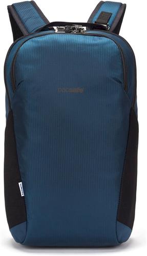 Pacsafe Vibe 20 Backpack - 20 L - Geschikt voor 13-inch laptop - PopNLock veiligheidsclip - Schoudertas - Rugzak - Blauw