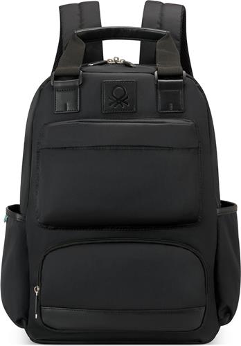 Delsey Paris x United Colors of Benetton - Color Block - Rugzak 15.6 Inch Laptopvak - Zwart