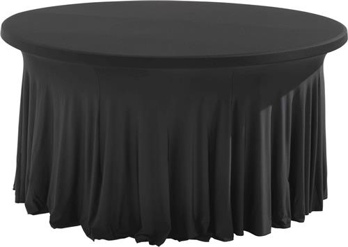 Oviala - Tafelkleed voor ronde tafel van 180 cm, elastisch zwart