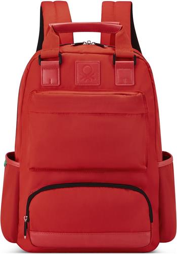 Delsey Paris x United Colors of Benetton - Color Block - Rugzak 15.6 Inch Laptopvak - Rood
