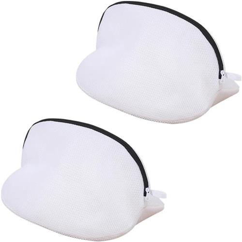 SNQ 2 stuks Waszak voor Schoenen (42x24x24 cm) - Witte Wasmachine Zak met Rits - Anti-Vervorming Net voor Sportschoenen, Sokken & Kleding - Beschermt Tegen Beschadiging