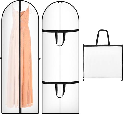 SNQ Lange kledingzak, 180 x 60 cm, opvouwbare kledingzakken, pak, premium kledingzak, kledingbeschermhoes met ritssluiting, anti-stof, bruiloftsjurk, kledinghoes voor bruidsjurken, avondjurken