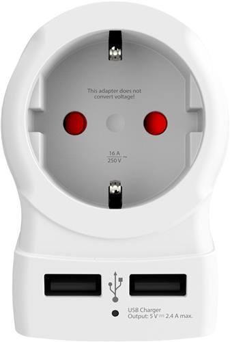 SKROSS - Reisadapter - Europa naar Amerika (USA) + 2xUSB 2400 mA