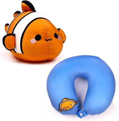 Swapseazzz Adoramals Clownvis 2-in-1 Pluche Reiskussen- Nekkussen