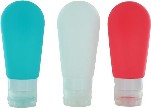 4-Travel Silicone Reisflesjes Set 3 stuks met Zuignap