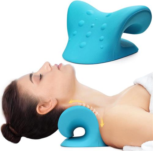 Ontspanningskussen Nek - Blauw - Nek- en Schouderontspanner - Nekstretcher ter Verlichting van Nekpijn - Nekstretcher