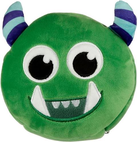 Relaxeazzz Pluche Monstarz Monster Rond Reiskussen en Slaapmasker - Groen
