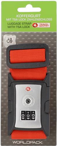 Worldpack Kofferriem Met TSA-slot Red