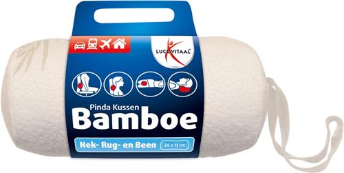 2x Lucovitaal Bamboe Nek Kussen Wit