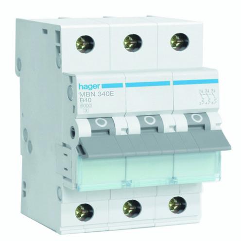 Hager Installatieautomaat 3-polig 40 A B-karakteristiek 6 kA