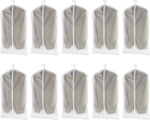 SNQ Verpakking van 10 Transparante Kledingzakken - Ritssluiting, 60 x 100 cm, Ademend voor Jurken, Pakken, Jas, Kledingbeschermhoes