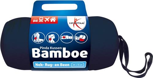 Lucovitaal Bamboe Nek Kussen Blauw