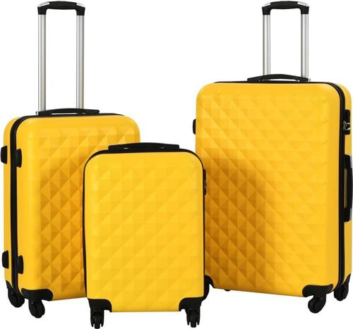 vidaXL - 3-delige - Harde - kofferset - ABS - geel