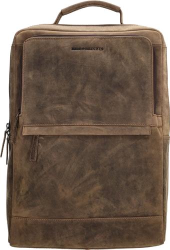 Hide & Stitches Idaho Rugzak Laptoptas 15,6 inch Premium Leder Business - Donkerbruin - 100% Leer