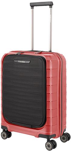 Travelite Mooby 4 Wiel Trolley S Frontpocket Red