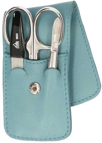 Erbe Solingen 3-delige Manicure Etui met Drukknoopsluiting Lichtblauw (ERBE9203)