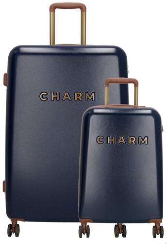 Charm London Capetown Premium Kofferset - ABS - TSA Slot - Travel Set - Suitcase Trolley Set - Blauw