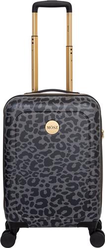MSZ Koffer handbagage / Kleine Trolley / Reiskoffer / Panter Koffers - 55 x 35 x 20 cm - Lauren- Parterprint Zwart (incl QR tag)