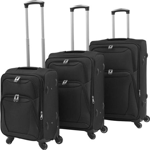 vidaXL - Trolleyset - zwart - 3-delig