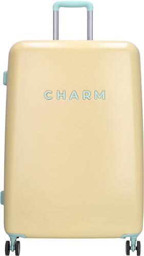 Charm London Capetown Grote Koffer - 75 cm - 95 Liter - TSA Slot - Zachtgeel