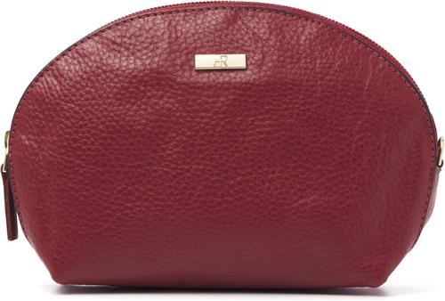 Make-up tasje met spiegel van dR Amsterdam | Klein make-up etui | Spiegeltasje leer | Dames make-up tasje | Compact etui voor make-up en 3 creditcards Mint - 110630 Tango Red