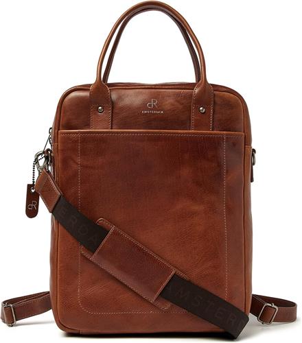 Zakelijke werktas dR Amsterdam | Werktas heren | Werktas dames | Laptoptas heren | Rugtas | Leren rugtas | Leren rugzak | Rugtas leer dames | Leren rugtas heren | Milan - 283757 Cognac