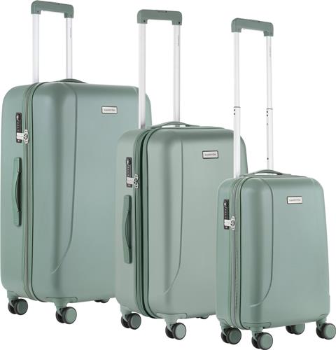 CarryOn Skyhopper kofferset 3 delig  TSA Trolleyset  Dubbele wielen - Olijf