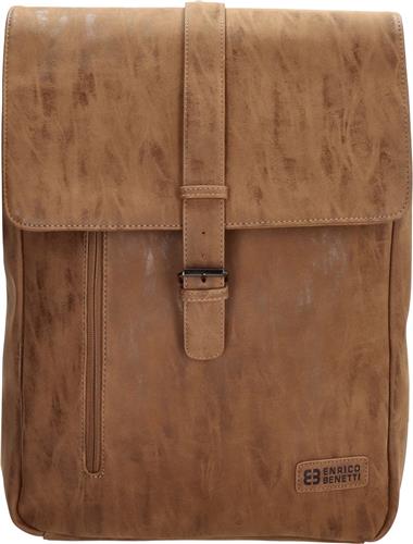 Enrico Benetti Rotterdam Laptop Rugzak 17 inch 66599 - 12 Liter - Camel