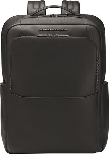 PORSCHE DESIGN Leren Vrije tijd rugzak Rugzak met laptopvak Roadster Backpack Black Zwart