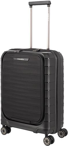 Travelite Mooby 4 Wiel Trolley S Frontpocket Black
