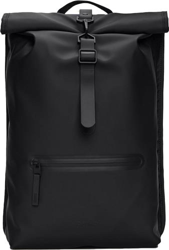 Rains Rolltop W3 Unisex Rugzak - Zwart