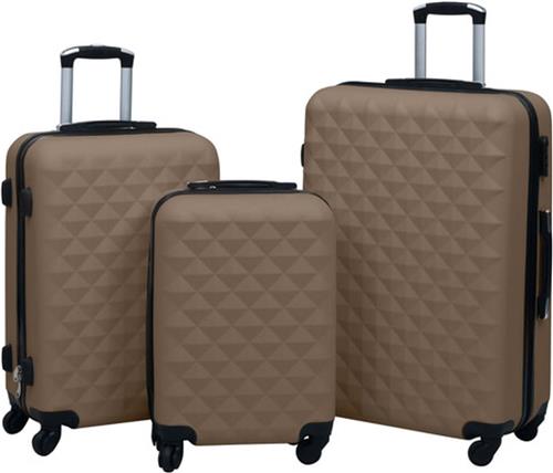 vidaXL - 3-delige - Harde - kofferset - ABS - bruin