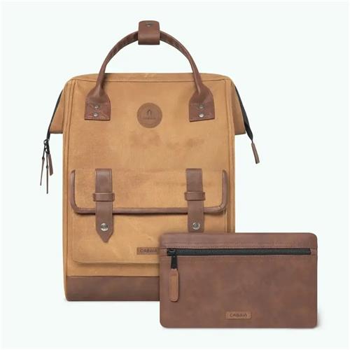 CABAIA vrije tijd rugzak rugzak met laptopvak Adventurer Waxed Cotton Backpack 18L Colombo Lichtbruin
