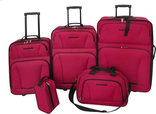 vidaXL - Reisbagage - set - rood - 5-delig