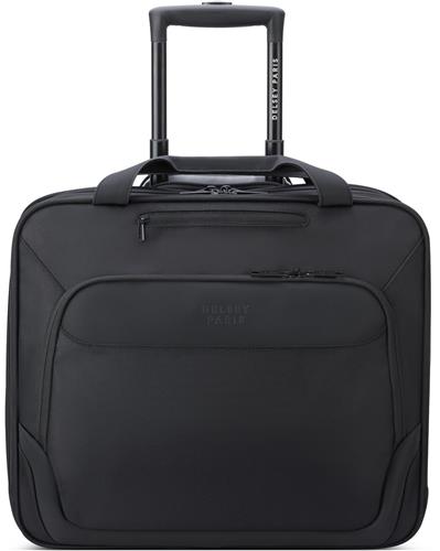 Delsey Parvis Plus Attachékoffer / Laptoptrolley - 17,3" - Zwart