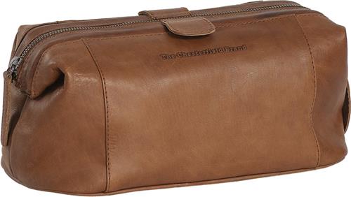 Chesterfield Vince Leren Toilettas L - Cognac
