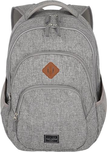travelite Vrije tijd rugzak Rugzak met laptopvak Basic Melange Backpack 22L Light Grey Grijs