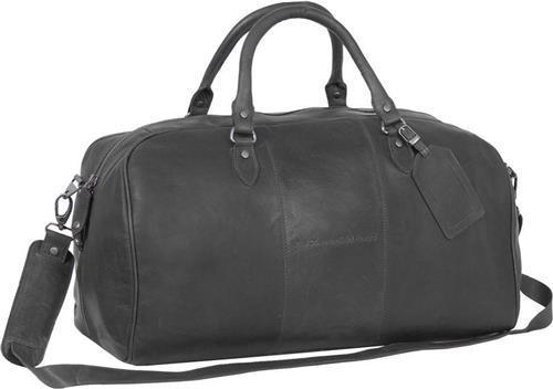 Chesterfield Leren Reistas / Weekendtas William - 40 liter - Zwart