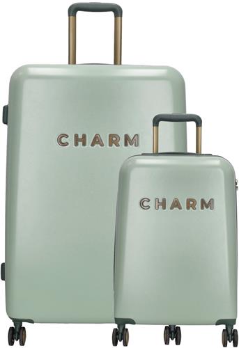 Charm London Capetown Premium Kofferset - ABS - TSA Slot - Travel Set - Suitcase Trolley Set - Lichtgroen