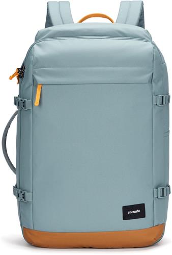 Pacsafe GO Carry-on Backpack - 44 L - Rugzak - RFID-blokkerend - Anti-diefstal - Geschikt als Handbagage - Waterafstotend - Op 2 Manieren te Gebruiken - Turn & Lock Security Hooks - Koffer - Gerecycled Polyester - Fresh Mint