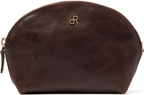 Make-up tasje met spiegel van dR Amsterdam | Klein make-up etui | Spiegeltasje leer | Dames make-up tasje | Compact etui voor make-up en 3 creditcards Milan - 28630 Brown