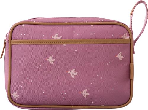 Fresk Toilettas voor Kinderen  24 x 17 x 7 cm  Met Rits en Lus  Reistas Met Dubbel Vak  Organizer  Lichtroze  Swallow