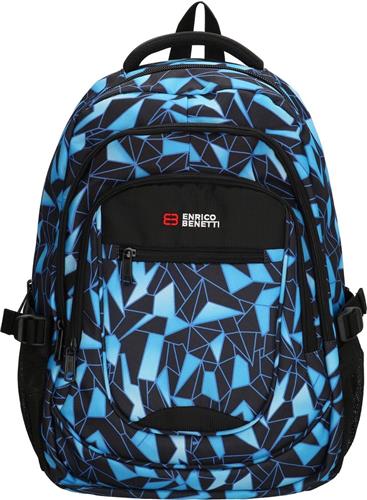 Enrico Benetti Santa Cruz Rugzak - 33 liter, 17,3" laptopvak - 62038 - Zwart/Aqua