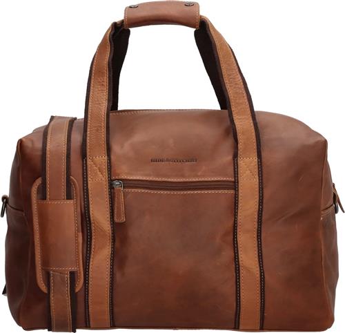 Hide & Stitches Reistas Japura - Weekendtas van 100% leer - Geschikt als handbagage - 37 x 20 x 38 cm - Cognac