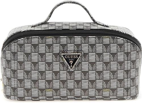 GUESS Toilettas G Wave Large Cosmetic Travel Bag Black Logo Zwart