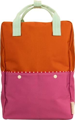 Sticky Lemon Backpack/Boekentas Large Better Together - Colourblocking - Gravel Orange - Rosette Pink