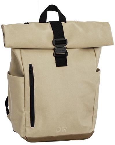 Daniel Ray Griffith Coated Canvas Rolltop Rugzak - Laptoprugzak 15,6 inch - Schoolrugzak 22 Liter - Spat Waterdicht - Beige